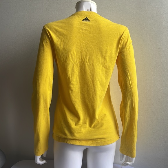 Yellow Adidas Long Sleeve T Shirt Small - Picture 3 of 5